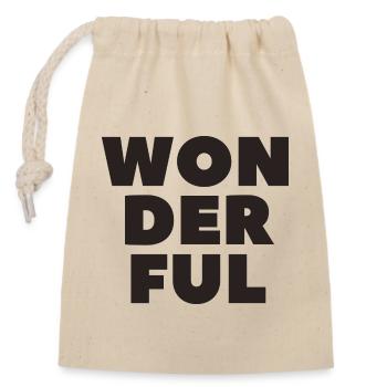 Wonderful-Wunderbar - Closable cotton gift bag (14x20cm) - nature - Front