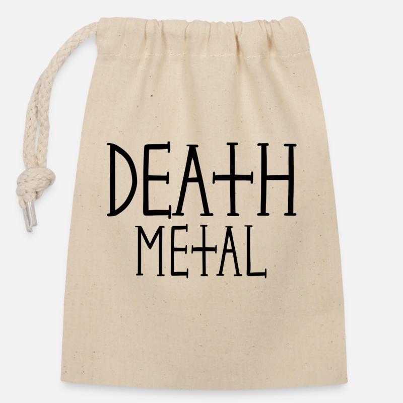 Death Metal - Verschließbarer Geschenkbeutel aus Baumwolle (14x20cm) - Natur