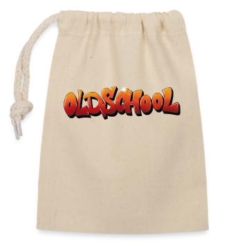 Lettrage graffiti oldschool - Sac cadeau en coton avec cordon (14 x 20 cm) - nature - Devant