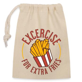 Exercice de gymnastique amusant pour les frites supplémentaires - Sac cadeau en coton avec cordon (14 x 20 cm) - nature - Devant