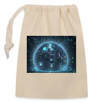 Synthèse de l’avenir de la technologie - Sac cadeau en coton avec cordon (14 x 20 cm) - nature - Devant