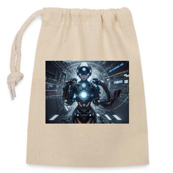 Synthèse de l’avenir de la technologie - Sac cadeau en coton avec cordon (14 x 20 cm) - nature - Devant