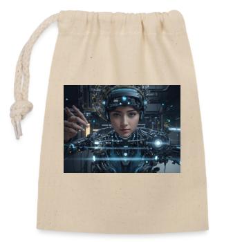 Synthèse de l’avenir de la technologie - Sac cadeau en coton avec cordon (14 x 20 cm) - nature - Devant