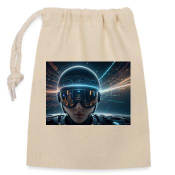 Synthèse de l’avenir de la technologie - Sac cadeau en coton avec cordon (14 x 20 cm) - nature - Devant