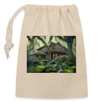 magical house in the woods - Closable cotton gift bag (14x20cm) - nature - Front
