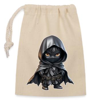 Kleiner leder Ninja - PNG Logo Sticker - Verschließbarer Geschenkbeutel aus Baumwolle (14x20cm) - Natur - Vorne