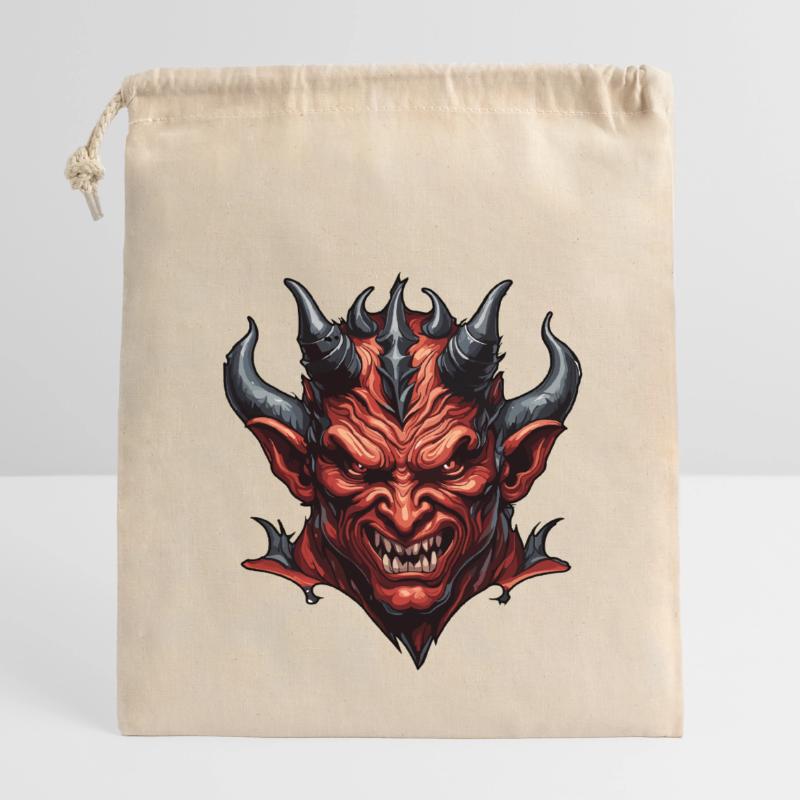 Devil / Hell / Horror / Devilish / Evil Closable cotton gift bag (14x20cm)