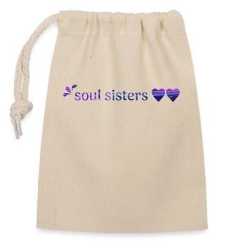 Friends - Closable cotton gift bag (14x20cm) - nature - Front