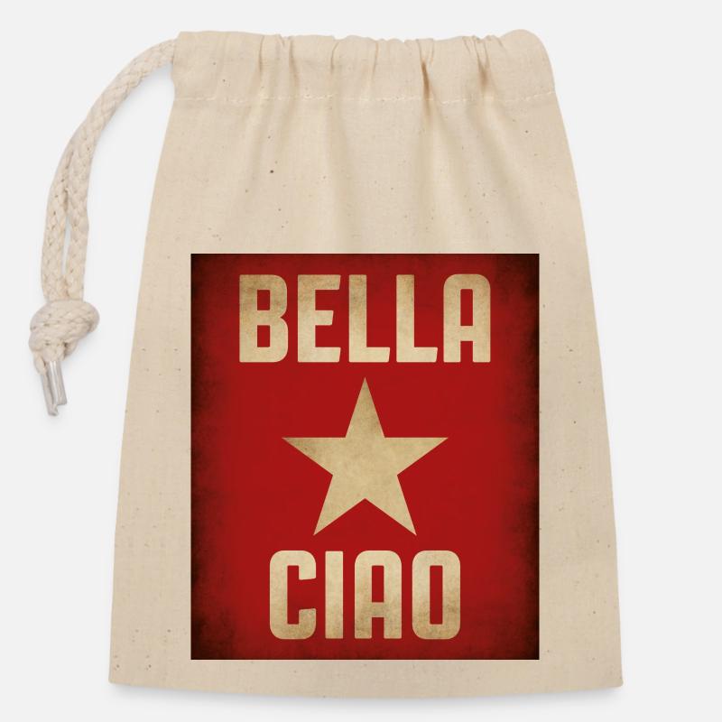 Partisan Singing - Closable cotton gift bag (14x20cm) - nature