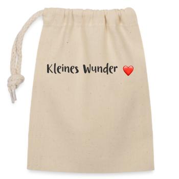 Petit miracle - Sac cadeau en coton avec cordon (14 x 20 cm) - nature - Devant