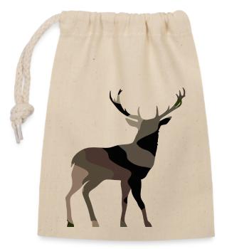 Deer - Closable cotton gift bag (14x20cm) - nature - Front