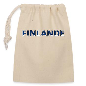 Flag of Finland - Closable cotton gift bag (14x20cm) - nature - Front