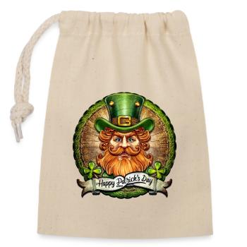 Joyeux Patricksday - Sac cadeau en coton avec cordon (14 x 20 cm) - nature - Devant