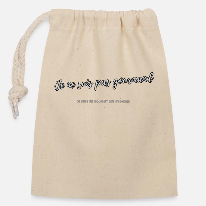 Greedy - Closable cotton gift bag (14x20cm) - nature