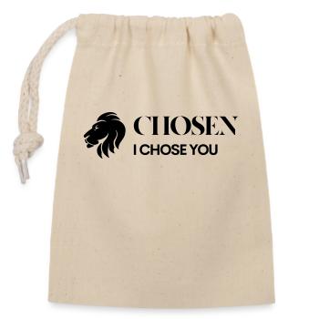 Black logo no background - Closable cotton gift bag (14x20cm) - nature - Front