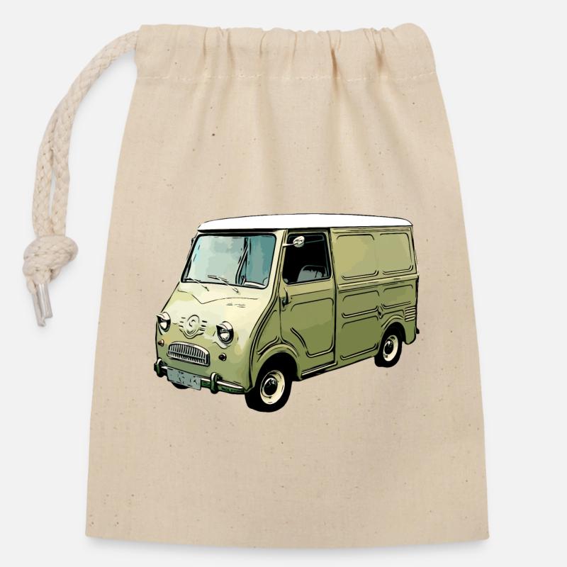 Goggomobil Bus - Verschließbarer Geschenkbeutel aus Baumwolle (14x20cm) - Natur