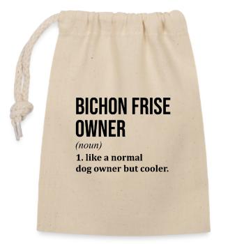 Bichon frisé - Sac cadeau en coton avec cordon (14 x 20 cm) - nature - Devant