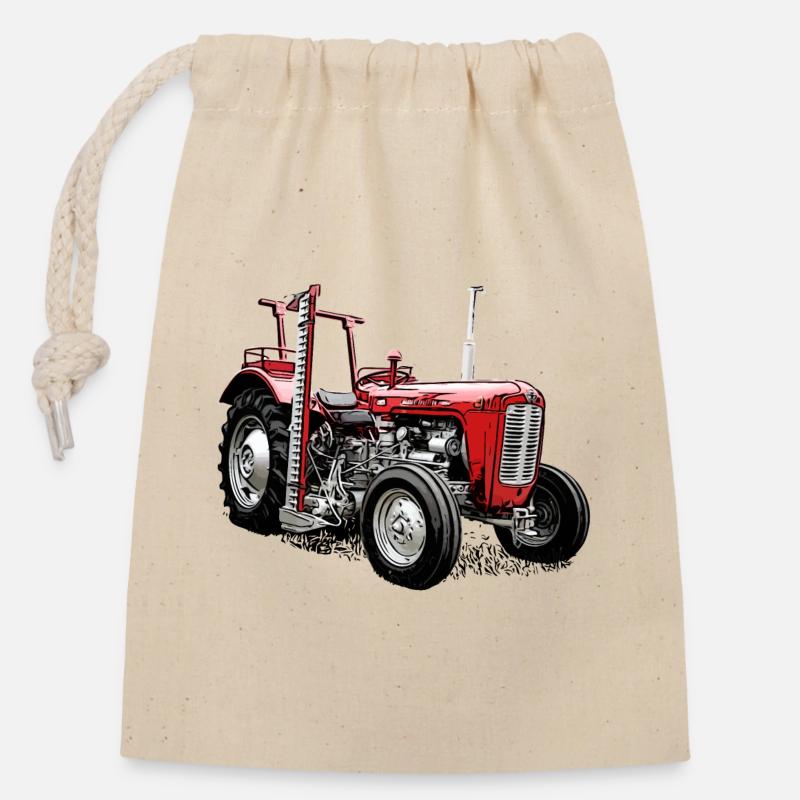 Mähwerk Traktor M F 35 - Verschließbarer Geschenkbeutel aus Baumwolle (14x20cm) - Natur