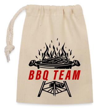 Grill Bbq Team Barbecue - Verschließbarer Geschenkbeutel aus Baumwolle (14x20cm) - Natur - Vorne