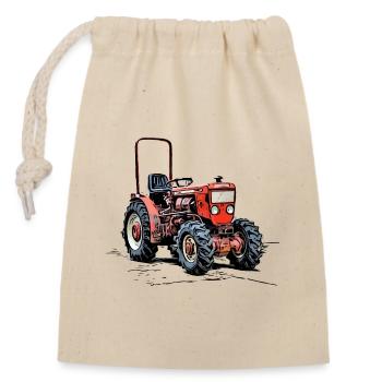 Narrow Gauge Tractor Tractor - Closable cotton gift bag (14x20cm) - nature - Front