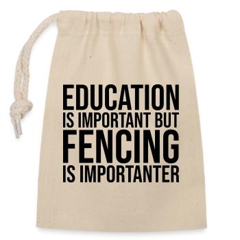 Fencing - Closable cotton gift bag (14x20cm) - nature - Front