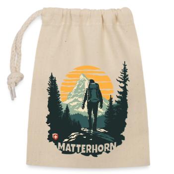 Matterhorn Zermatt Hiking Mountain Tour Souvenir - Closable cotton gift bag (14x20cm) - nature - Front