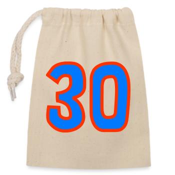 30. 30 YEARS. 30th ANNIVERSARY. 30 YEARS ANNIVERSARY. - Closable cotton gift bag (14x20cm) - nature - Front