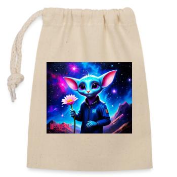Wonky Mouse - Closable cotton gift bag (14x20cm) - nature - Front