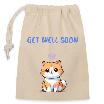 Bon rétablissement - Sac cadeau en coton avec cordon (14 x 20 cm) - nature - Devant