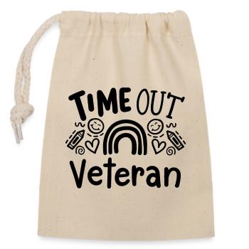 Veteranentag Veteran - Verschließbarer Geschenkbeutel aus Baumwolle (14x20cm) - Natur - Vorne