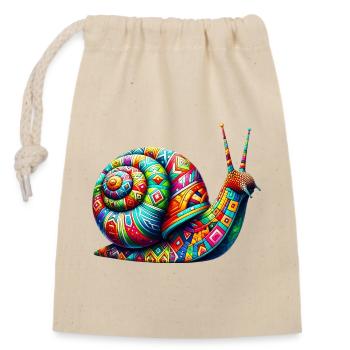 Snail - Closable cotton gift bag (14x20cm) - nature - Front