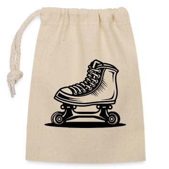 Roller Skates Drawing - Closable cotton gift bag (14x20cm) - nature - Front