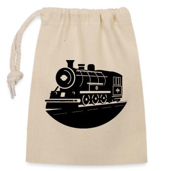 Locomotive Graphics - Closable cotton gift bag (14x20cm) - nature - Front