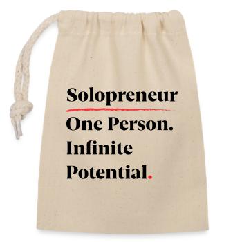 Solopreneur : Une personne. Potentiel infini. [B] - Sac cadeau en coton avec cordon (14 x 20 cm) - nature - Devant