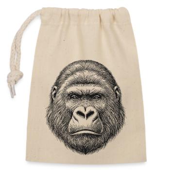 Gorilla - Closable cotton gift bag (14x20cm) - nature - Front