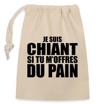 Man Who Adores: Bread. Funny Design Humor - Closable cotton gift bag (14x20cm) - nature - Front