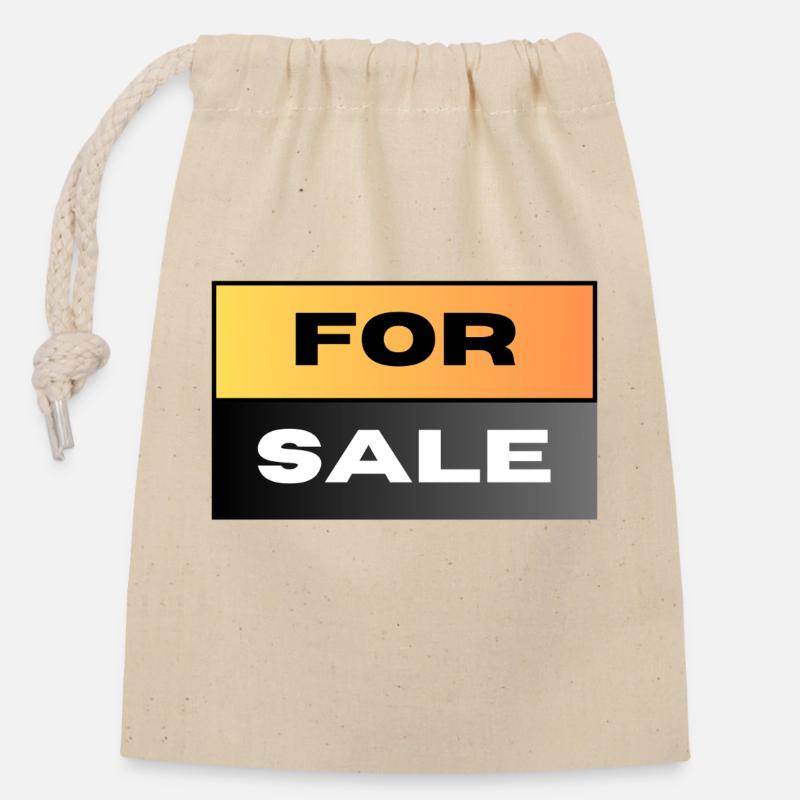 FOR SALE - Closable cotton gift bag (14x20cm) - nature