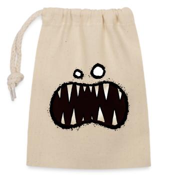 aaargh 02 Monstermaul - Verschließbarer Geschenkbeutel aus Baumwolle (14x20cm) - Natur - Vorne