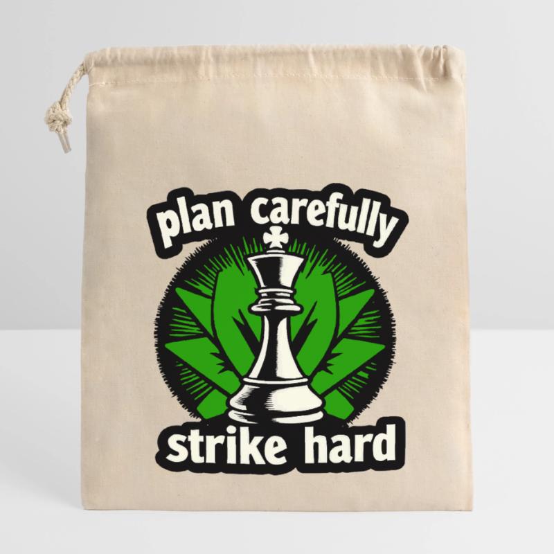 Schach plan carefully strike hard Verschließbarer Geschenkbeutel aus Baumwolle (14x20cm)