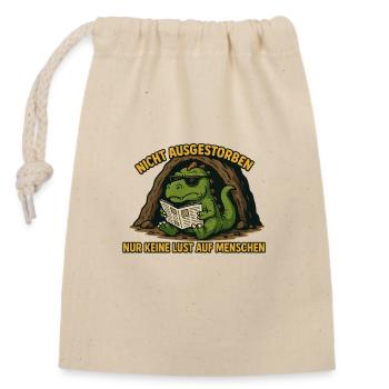 Sarcastic Dinosaur - Closable cotton gift bag (14x20cm) - nature - Front