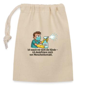 Disinfection hero - Closable cotton gift bag (14x20cm) - nature - Front