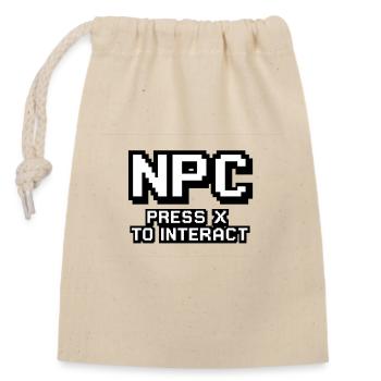 NPC Pixel Gamer - Verschließbarer Geschenkbeutel aus Baumwolle (14x20cm) - Natur - Vorne