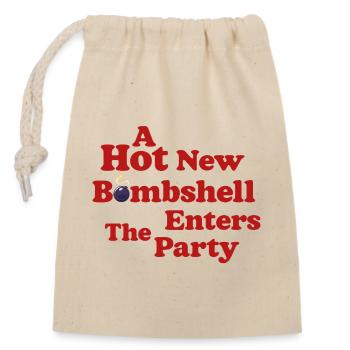 Bombshell Enters the Party - Closable cotton gift bag (14x20cm) - nature - Front