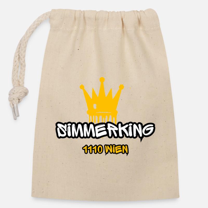 Simmeringer SIMMERKING! - Closable cotton gift bag (14x20cm) - nature