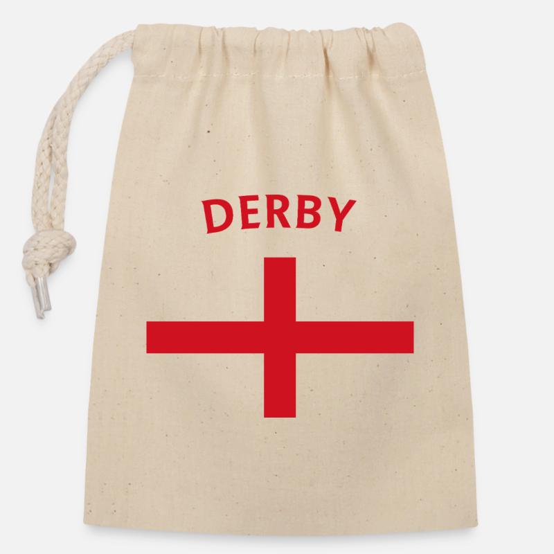 Balle de fléchettes avec emblème Derby - Sac cadeau en coton avec cordon (14 x 20 cm) - nature