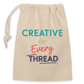 Créatif dans chaque fil Conception motivante - Sac cadeau en coton avec cordon (14 x 20 cm) - nature - Devant
