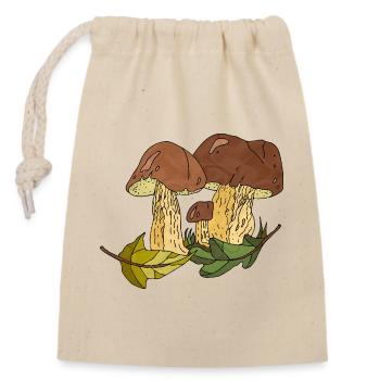 Pilze - Verschließbarer Geschenkbeutel aus Baumwolle (14x20cm) - Natur - Vorne
