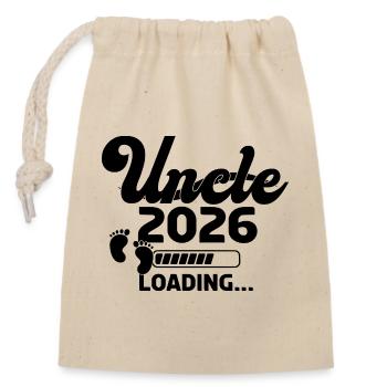 Uncle 2026 Loading - Verschließbarer Geschenkbeutel aus Baumwolle (14x20cm) - Natur - Vorne