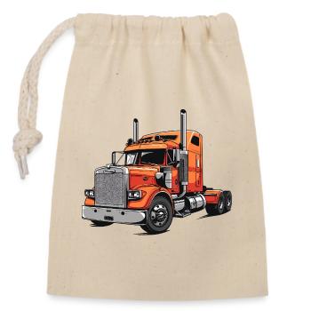 semi-camion flamme rouge illustration - Sac cadeau en coton avec cordon (14 x 20 cm) - nature - Devant