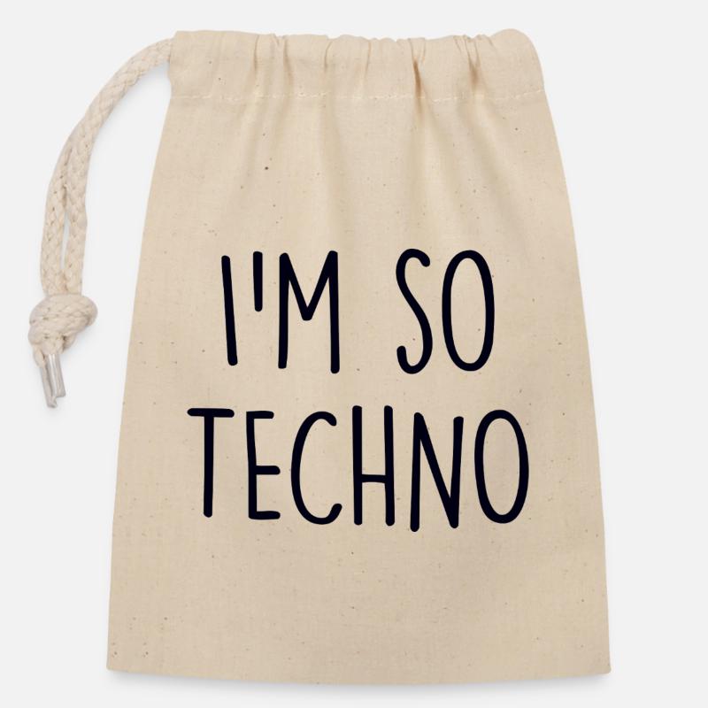 Techno lover - Verschließbarer Geschenkbeutel aus Baumwolle (14x20cm) - Natur